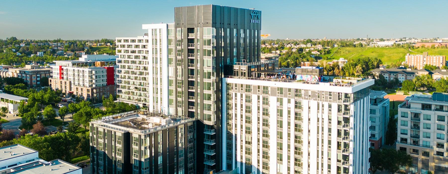 a high angle view of buildings